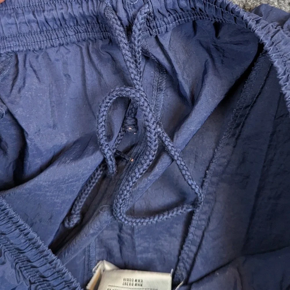Adidas Vintage Track Pants Navy Blue White Stripe Nylon Windbreaker Mens XL